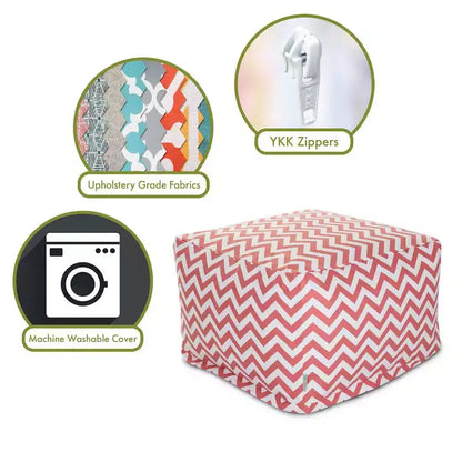 Pouf ottomano fantasia Chevron, Pouf rotondo decorativo da pavimento per soggiorno o camera da letto