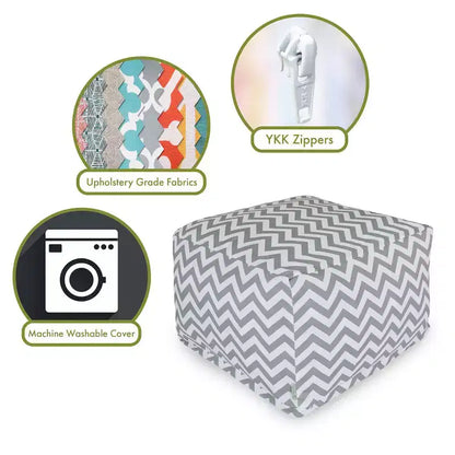 Pouf ottomano fantasia Chevron, Pouf rotondo decorativo da pavimento per soggiorno o camera da letto