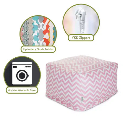 Pouf ottomano fantasia Chevron, Pouf rotondo decorativo da pavimento per soggiorno o camera da letto