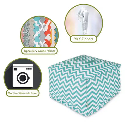 Pouf ottomano fantasia Chevron, Pouf rotondo decorativo da pavimento per soggiorno o camera da letto