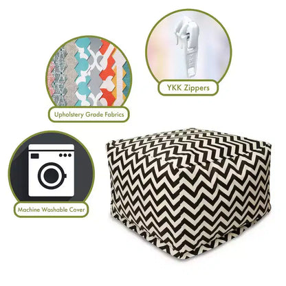 Pouf ottomano fantasia Chevron, Pouf rotondo decorativo da pavimento per soggiorno o camera da letto