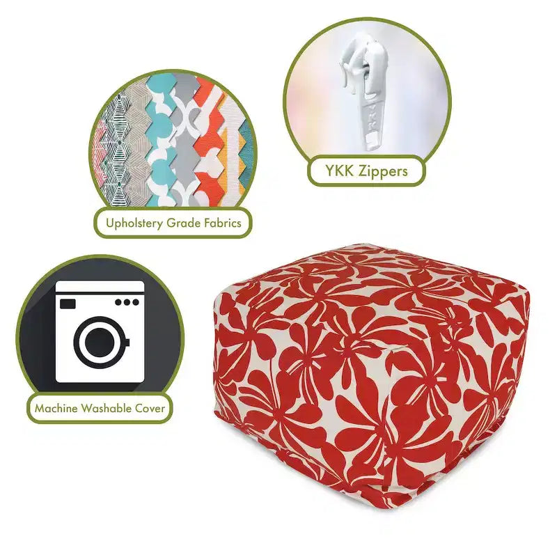 Pouf ottomano, pouf da pavimento decorativo rotondo per soggiorno o camera da letto