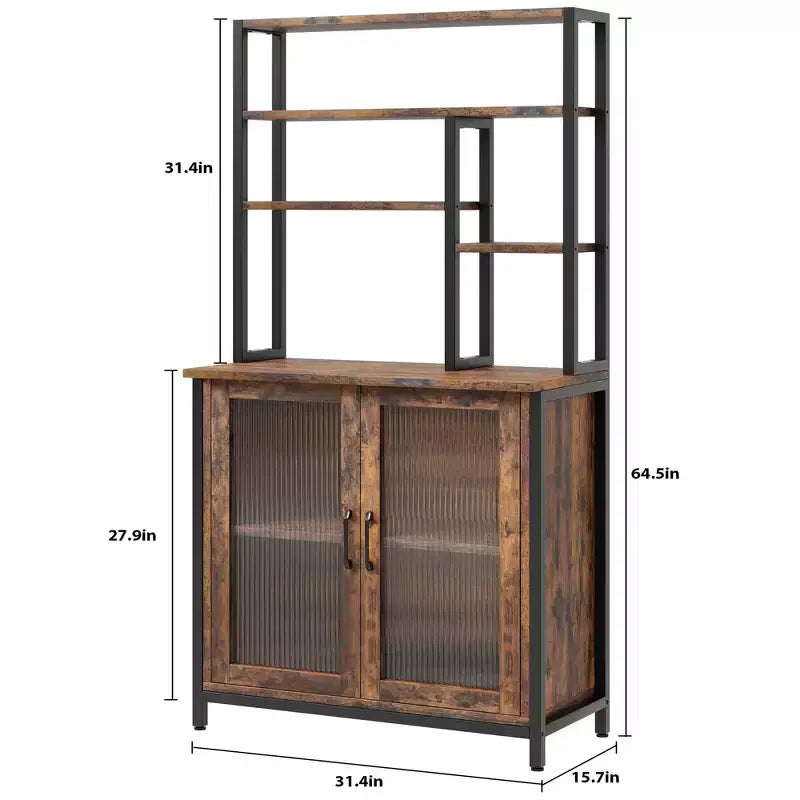 Madia a credenza piccola da 31,5" stile farmhouse con ripiani regolabili per soggiorno o ingresso