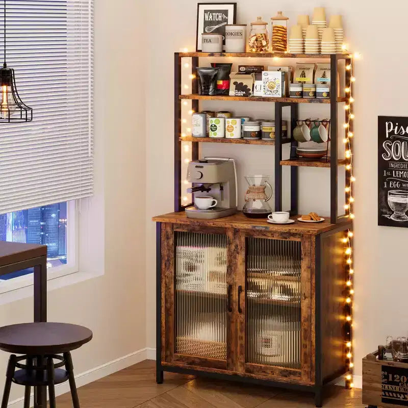 Madia a credenza piccola da 31,5" stile farmhouse con ripiani regolabili per soggiorno o ingresso