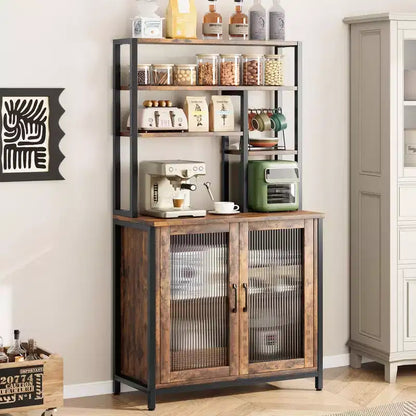 Madia a credenza piccola da 31,5" stile farmhouse con ripiani regolabili per soggiorno o ingresso