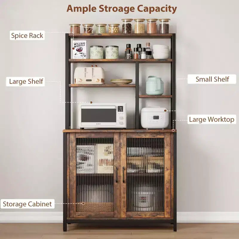 Madia a credenza piccola da 31,5" stile farmhouse con ripiani regolabili per soggiorno o ingresso