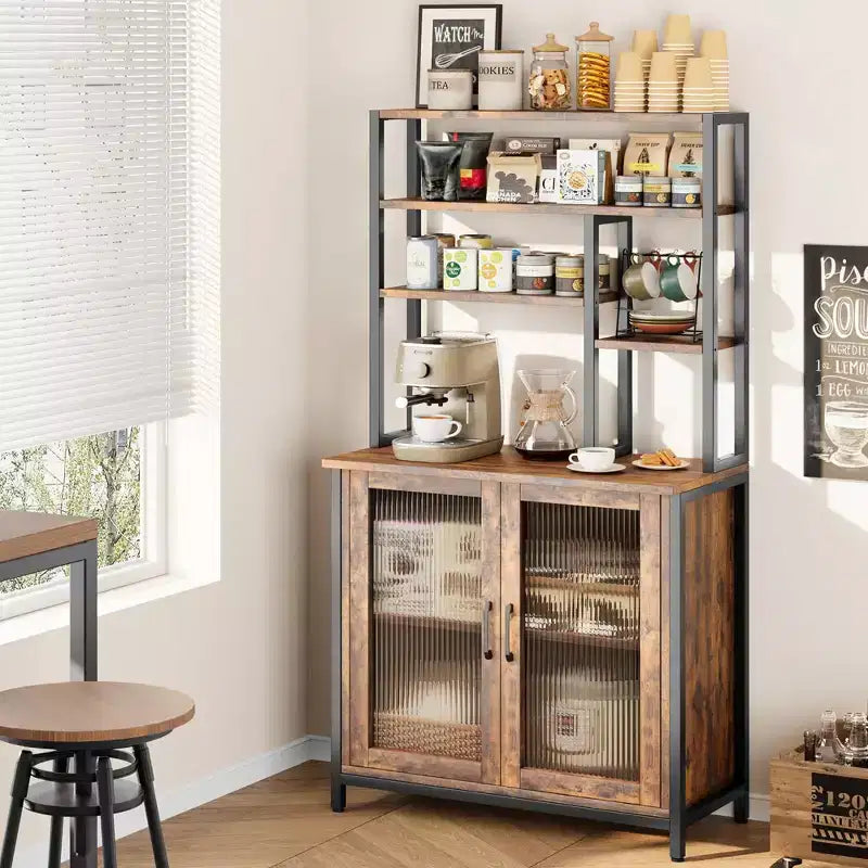 Madia a credenza piccola da 31,5" stile farmhouse con ripiani regolabili per soggiorno o ingresso