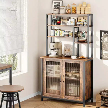 Madia a credenza piccola da 31,5" stile farmhouse con ripiani regolabili per soggiorno o ingresso