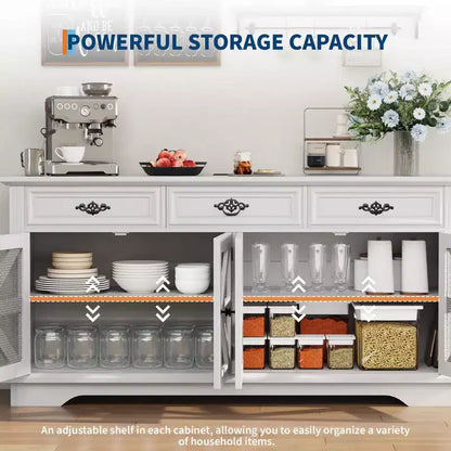 Madia a credenza piccola da 31,5" stile farmhouse con ripiani regolabili per soggiorno o ingresso