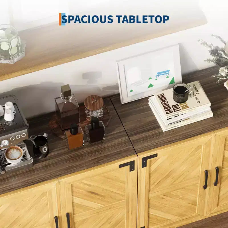 Madia a credenza piccola da 31,5" stile farmhouse con ripiani regolabili per soggiorno o ingresso