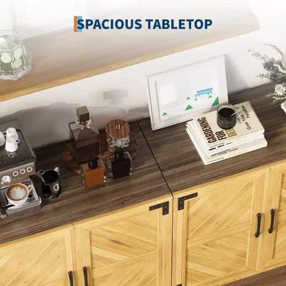 Madia a credenza piccola da 31,5" stile farmhouse con ripiani regolabili per soggiorno o ingresso
