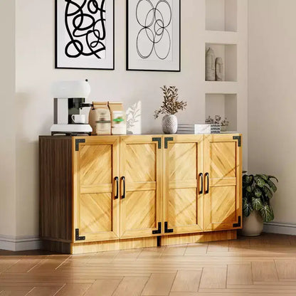 Madia a credenza piccola da 31,5" stile farmhouse con ripiani regolabili per soggiorno o ingresso