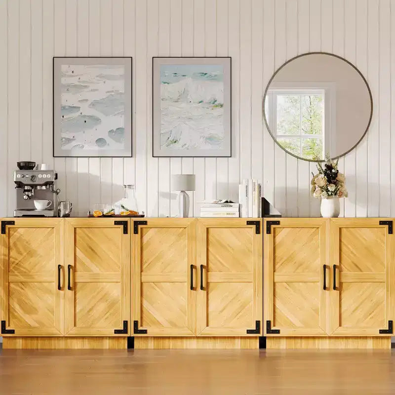 Madia a credenza piccola da 31,5" stile farmhouse con ripiani regolabili per soggiorno o ingresso