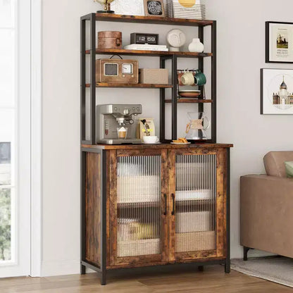 Madia a credenza piccola da 31,5" stile farmhouse con ripiani regolabili per soggiorno o ingresso