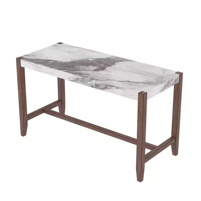 Tavolo da pranzo moderno da 47.5" con finitura effetto marmo e gambe rinforzate per cucina o soggiorno