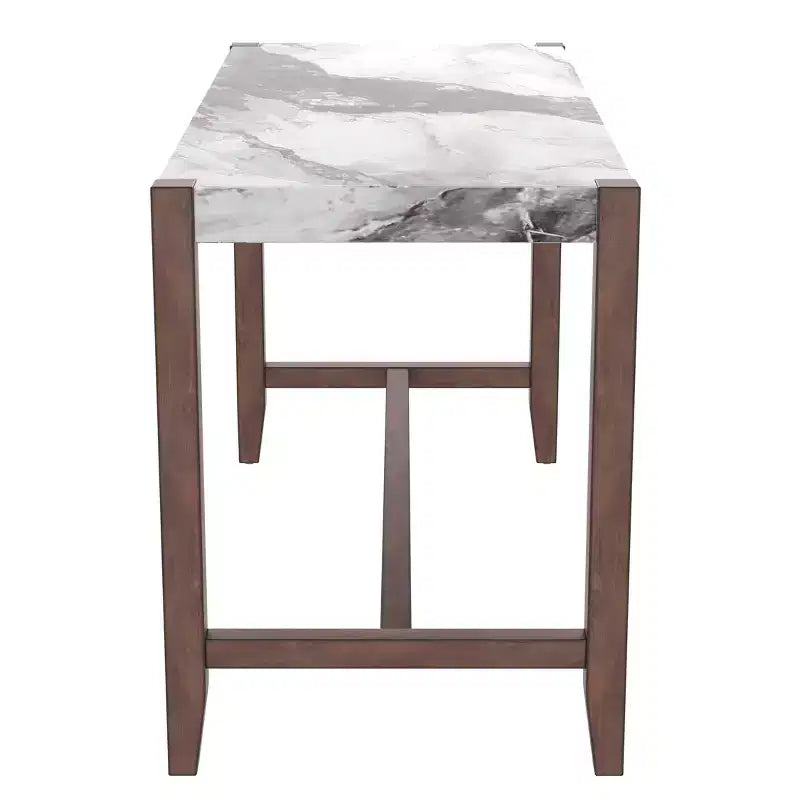 Tavolo da pranzo moderno da 47.5" con finitura effetto marmo e gambe rinforzate per cucina o soggiorno