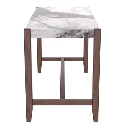 Tavolo da pranzo moderno da 47.5" con finitura effetto marmo e gambe rinforzate per cucina o soggiorno