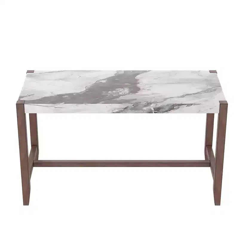 Tavolo da pranzo moderno da 47.5" con finitura effetto marmo e gambe rinforzate per cucina o soggiorno