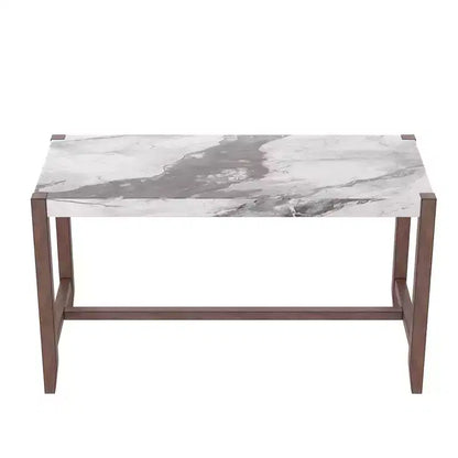 Tavolo da pranzo moderno da 47.5" con finitura effetto marmo e gambe rinforzate per cucina o soggiorno