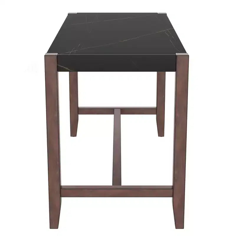 Tavolo da pranzo moderno da 47.5" con finitura effetto marmo e gambe rinforzate per cucina o soggiorno
