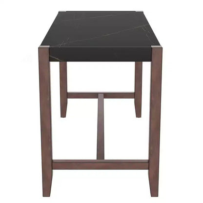 Tavolo da pranzo moderno da 47.5" con finitura effetto marmo e gambe rinforzate per cucina o soggiorno