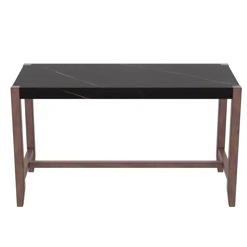 Tavolo da pranzo moderno da 47.5" con finitura effetto marmo e gambe rinforzate per cucina o soggiorno