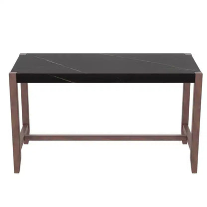 Tavolo da pranzo moderno da 47.5" con finitura effetto marmo e gambe rinforzate per cucina o soggiorno
