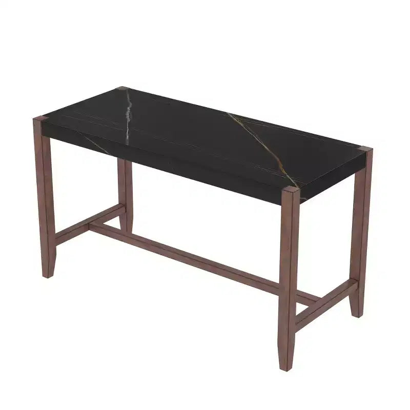 Tavolo da pranzo moderno da 47.5" con finitura effetto marmo e gambe rinforzate per cucina o soggiorno