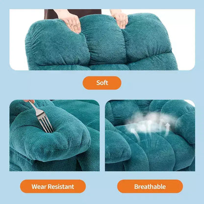 Poltrona Reclinabile Manuale, Design Ergonomico Imbottito con Tessuto Traspirante e Tasche Laterali, per Soggiorno
