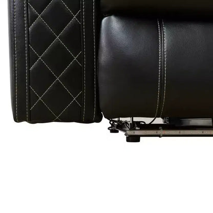 Poltrona reclinabile elettrica, poltrona reclinabile in pelle con ricarica USB, illuminazione a LED, colore nero