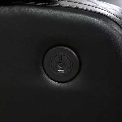 Poltrona reclinabile elettrica, poltrona reclinabile in pelle con ricarica USB, illuminazione a LED, colore nero