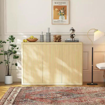 Madia a 3 ante con scanalature, mobile bar multi-funzione con ripiani regolabili per sala da pranzo e soggiorno
