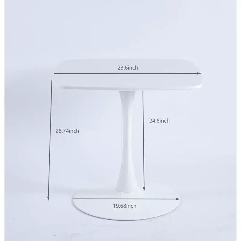 Tavolo da pranzo a piedistallo quadrato da 60 cm, stile caffè moderno per spazi compatti, base nera opaca