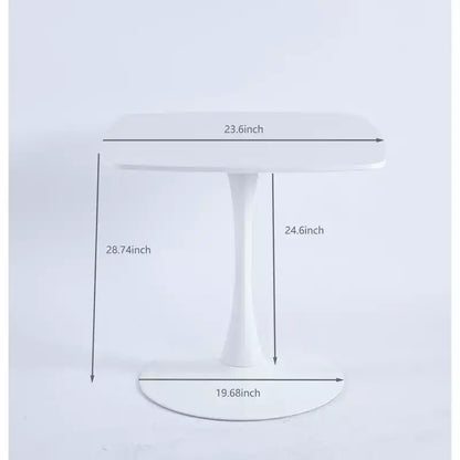 Tavolo da pranzo a piedistallo quadrato da 60 cm, stile caffè moderno per spazi compatti, base nera opaca