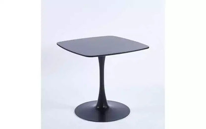 Tavolo da pranzo a piedistallo quadrato da 60 cm, stile caffè moderno per spazi compatti, base nera opaca
