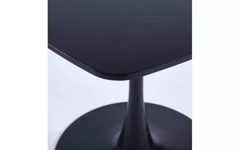 Tavolo da pranzo a piedistallo quadrato da 60 cm, stile caffè moderno per spazi compatti, base nera opaca