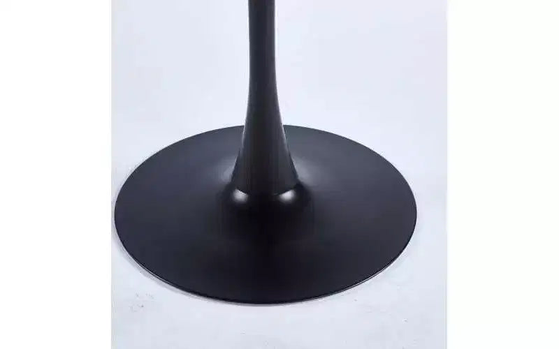 Tavolo da pranzo a piedistallo quadrato da 60 cm, stile caffè moderno per spazi compatti, base nera opaca