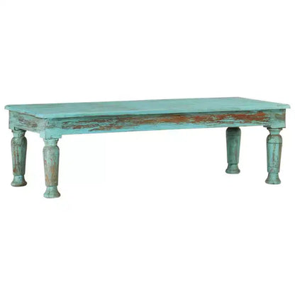 Tavolino da Caffè in Legno Massello Riciclato Multicolore, 110 x 50 x 34 cm