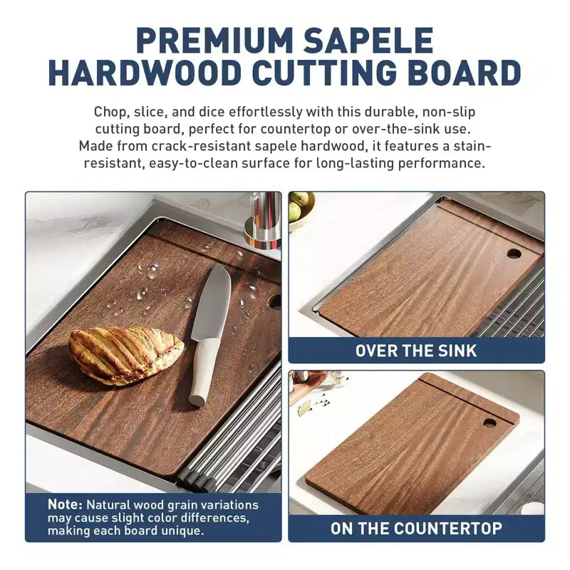 Lavello da Cucina Sottotop in Acciaio Inossidabile, 27x19x10 Pollici, Vasca Singola, Bacinella Profonda per una Facile Installazione sul Piano di Lavoro