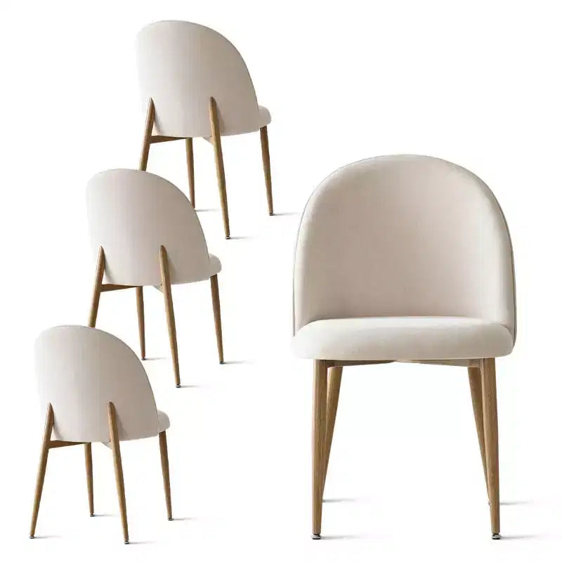 Tavolo da pranzo rotondo con piedistallo in rovere da 46" con 4 sedie imbottite, gambe in metallo color rovere, 4 posti a sedere