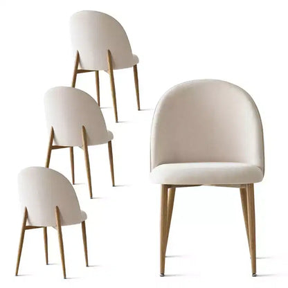 Tavolo da pranzo rotondo con piedistallo in rovere da 46" con 4 sedie imbottite, gambe in metallo color rovere, 4 posti a sedere