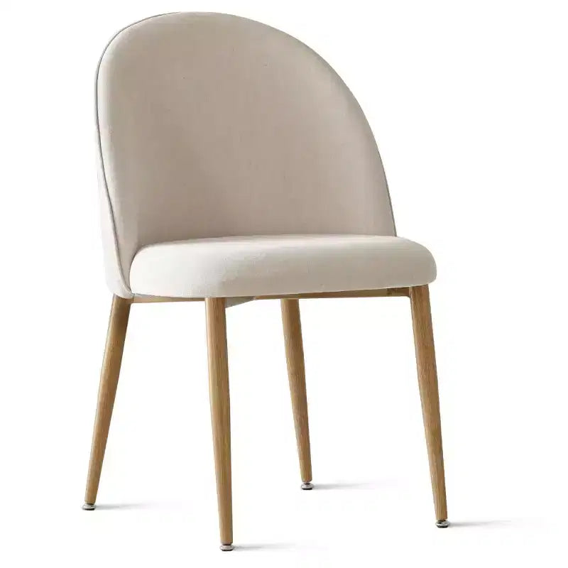 Tavolo da pranzo rotondo con piedistallo in rovere da 46" con 4 sedie imbottite, gambe in metallo color rovere, 4 posti a sedere