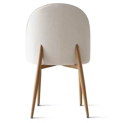 Tavolo da pranzo rotondo con piedistallo in rovere da 46" con 4 sedie imbottite, gambe in metallo color rovere, 4 posti a sedere