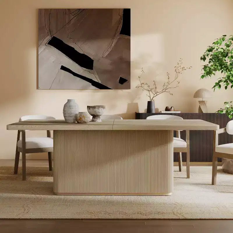 Tavolo da pranzo rettangolare oversize Tessa Modern 8 posti 213 cm con base a piedistallo