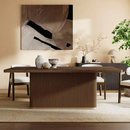 Tavolo da pranzo rettangolare oversize Tessa Modern 8 posti 213 cm con base a piedistallo