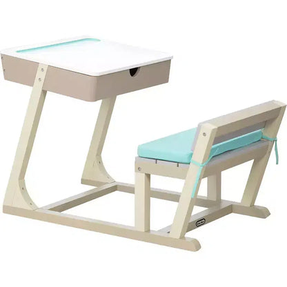 HomeStock Kids Wooden Study Desk with Storage, Child-Sized Table for Learning and Creative Activities