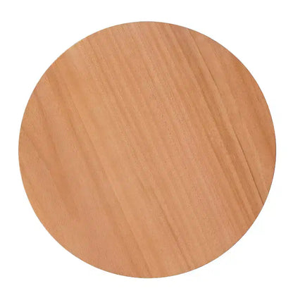 Tavolino Rotondo in Rattan da 15,7", Tavolino d'Appoggio in Legno Massello di Gomma per Soggiorno o Camera da Letto