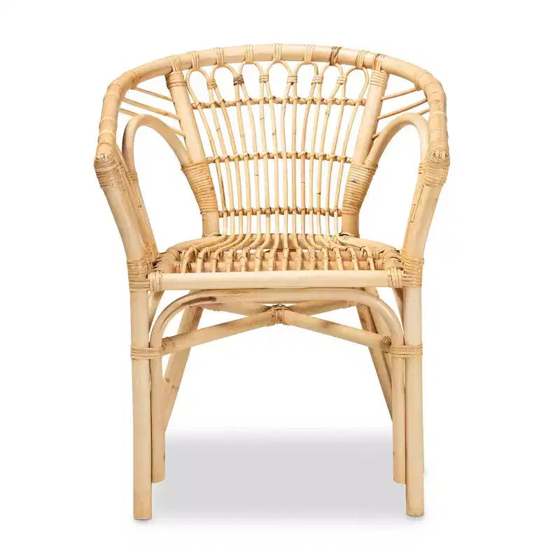 Sedia da Pranzo Kaka Rattan, Sedia da Accento Intrecciata Naturale/Marrone per Sala da Pranzo