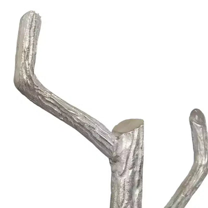 Appendiabiti Eclettico in Metallo, Argento, Attaccapanni Decorativo da Ingresso per Corridoio o Soggiorno