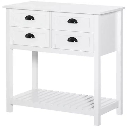 Credenza con 4 cassetti e ripiano inferiore a doghe per cucina o soggiorno